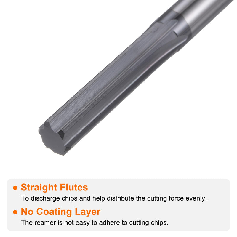 [Australia - AusPower] - HARFINGTON Carbide Chucking Reamer 0.309"(7.84mm) Dia Straight Flute Straight Shank Machine Reamer Tool for Metal and Lathes CNC Machining Centers, Black 0.309" 