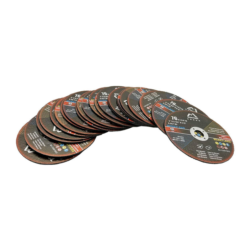 Merryland 25 Pieces Cutting Disc 76 x 1.0 Metal Steel Stainless Steel | 76 mm angle grinder, 76 x 1.0 x 10 mm thin flex disc straight, expert line E13011022-25 76 x 1.0 all metals, 25 pieces