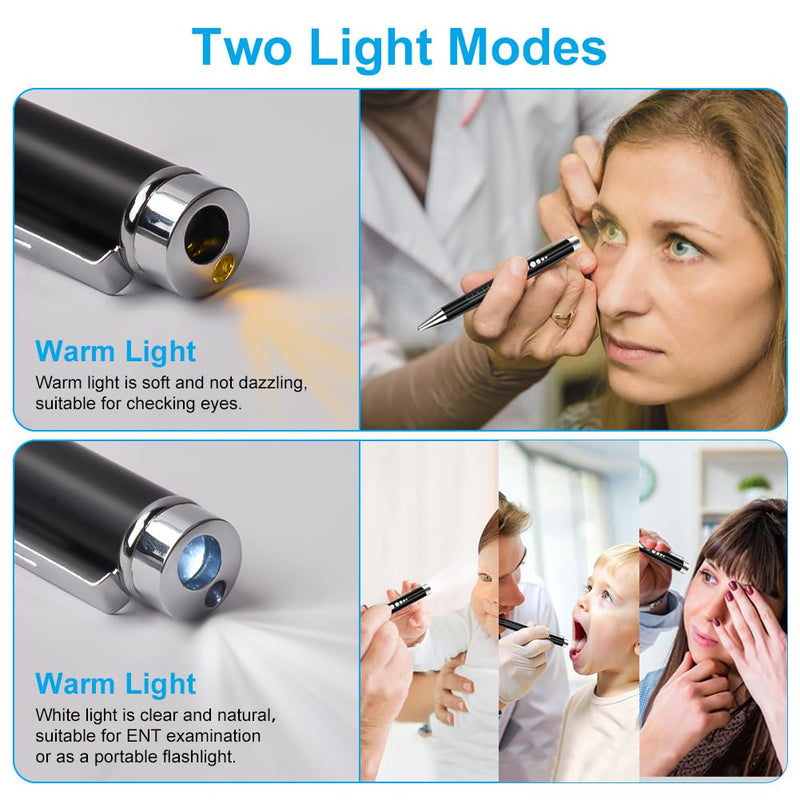[Australia - AusPower] - Flintronic Pupil Light Medicine, Diagnostic Light Nurse Emergency Service Accessories, with Pupil Meter & Ruler & Writeable Lead, USB LED Pen Lamp for Nurse Doctor 1pc-white 