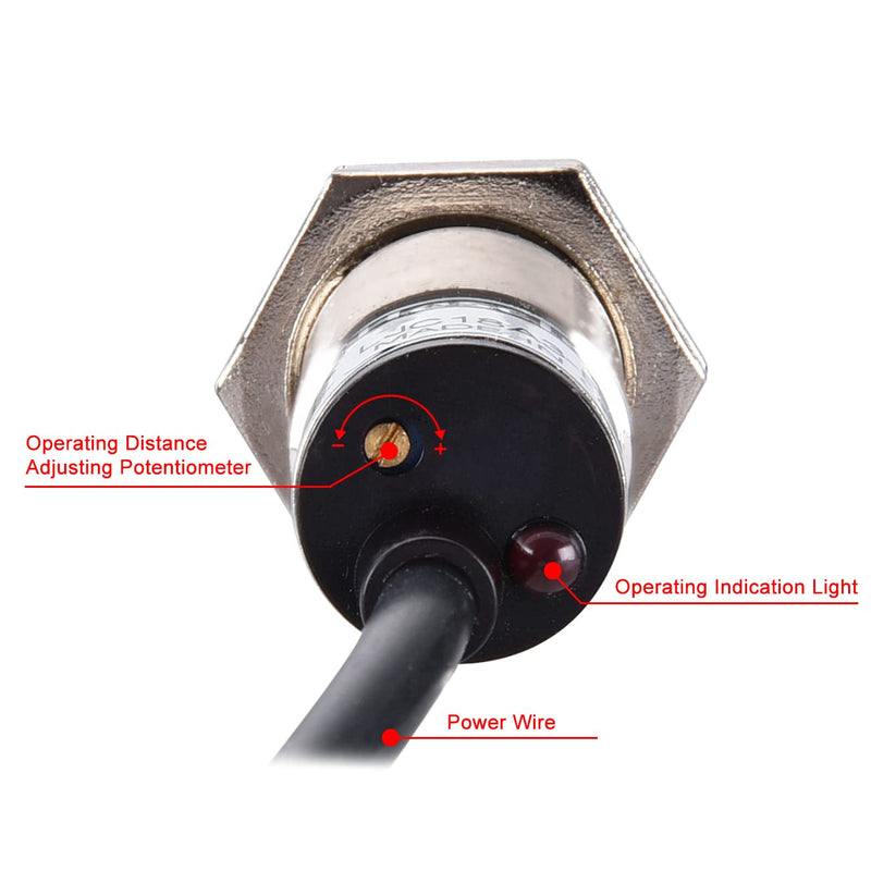 [Australia - AusPower] - Heschen M18 Capacitive Proximity Sensor Switch, Non-Shield Type, LJC18A3-B-Z/CY, Detection 10mm, 10-30VDC 200mA, PNP NO+NC, 4 Wires 
