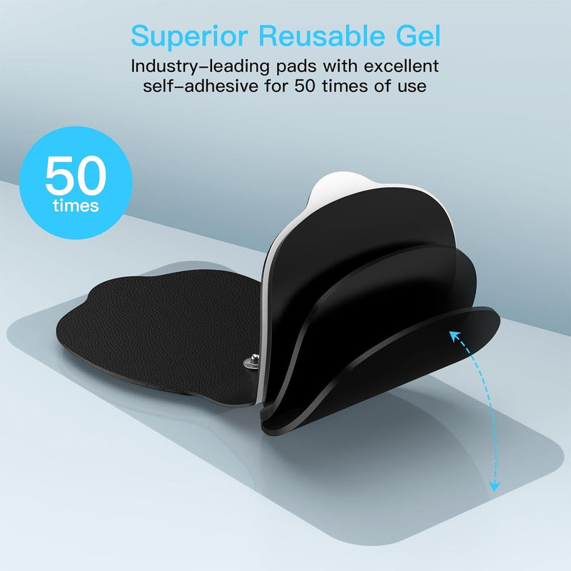 [Australia - AusPower] - Wireless TENS & EMS Unit Back Pain Relief Massager - APP Controlled Bluetooth EMS Muscle Stimulator Machine for Back Shoulder Leg Neck Pain Relief (Black) Black 