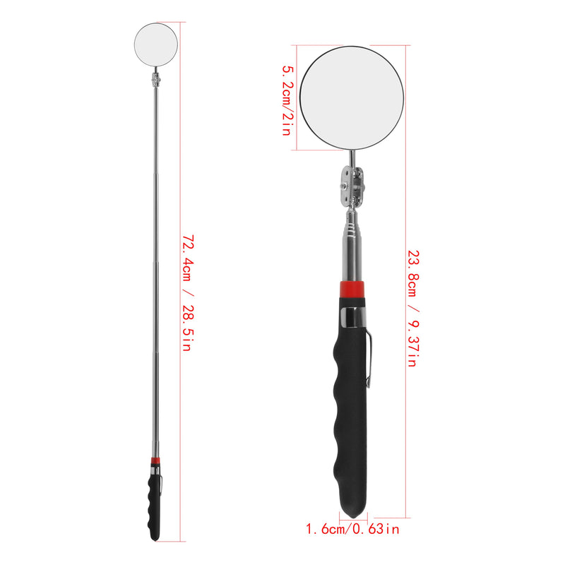 Telescoping Inspection Mirror Round Mirror Handle Tools Inspection Tool for Check The Condition of The Vehicle, Observe The Eyelashes, Mouth and Other Small Parts (Inspection mirror 3PCS) Inspection mirror 3PCS