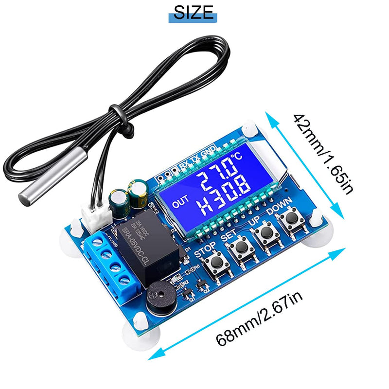 [Australia - AusPower] - XY-T01 DC 6-30V 24V Digital Temperature Control Board Electronic Temperature Controller -50°C to 100°C with Waterproof NTC Probe Micro USB Cable 