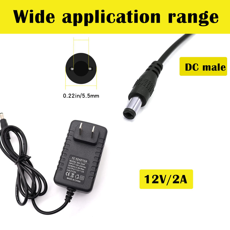 [Australia - AusPower] - 12V 2A 100V-240V AC to DC Power Adapter 5.1x2.1mm 4-Way Power Splitter Cable for CCTV/Camer/DVR H-M-026 12V 2A Power Adapter 