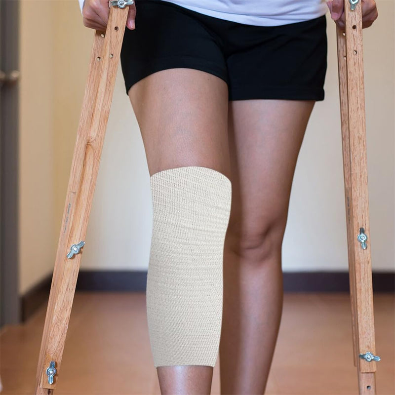 [Australia - AusPower] - Tubular Elastic Bandage Size D Support Bandages Washable Reusable First Aid Gauze Dressing for Arms Lower Legs Sports 7.5CM x 8M 