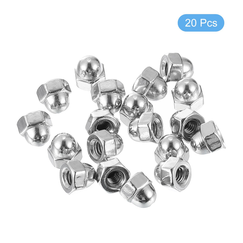 [Australia - AusPower] - uxcell #8-32 Acorn Cap Nuts, 20Pcs 304 Stainless Steel Dome Cap Head Acorn Nut Hardware Nuts for Bolt Cover, Silvery 20 