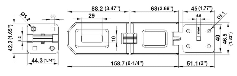 [Australia - AusPower] - QCAA Extra Heavy Duty Concealed Safety Hasp, Flexible Link, with Hardened Staple, 6-1/4" Single Flexible, Zinc Plated, 1 Pack, Made in Taiwan Zinc Plated(6-1/4") 