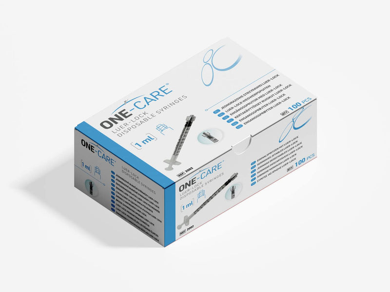 [Australia - AusPower] - MediVena ONE-CARE 1ml Luer-Lock Syringes, Sterile, Low Dead Space, 100/bx Blister-Packed Syringes 1cc 