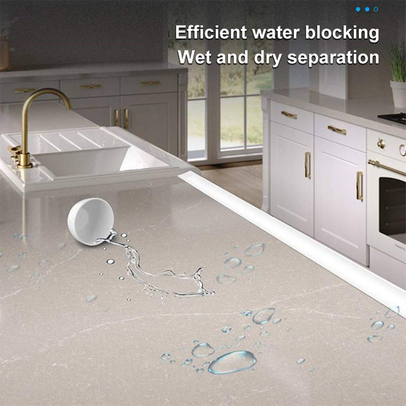 78 inch Shower Threshold Water Dam Barrier Water Stopper, Glass Shower Door Bottom Seal Strip, Silicone Rubber Kitchen Sink Splash Guard for Countertop, Bathtub, Bathroom（White） 78 Inch White