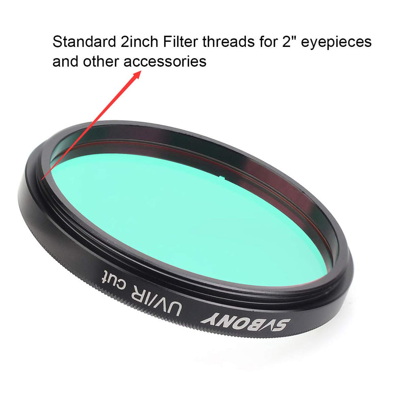 [Australia - AusPower] - SVBONY Telescope Filter UV IR Cut Block Filter Infra Red Filter CCD Camera for Astrophotography Telescope UV Filter 2 inch Threads for DSLR Camera 