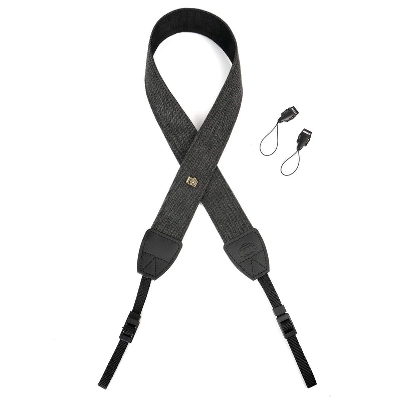 [Australia - AusPower] - WANBY Camera Strap Black Canvas Neck Shoulder Strap with Quick Release Buckles for DSLR SLR 