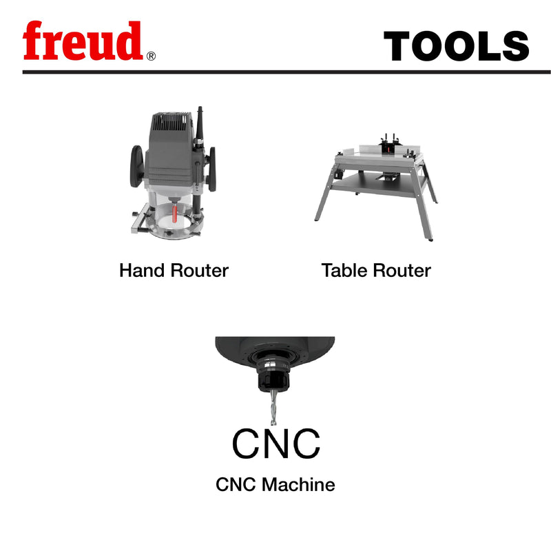 Freud 89-670: 3 Piece Undersized Plywood Bit Set (1/2" Shank)