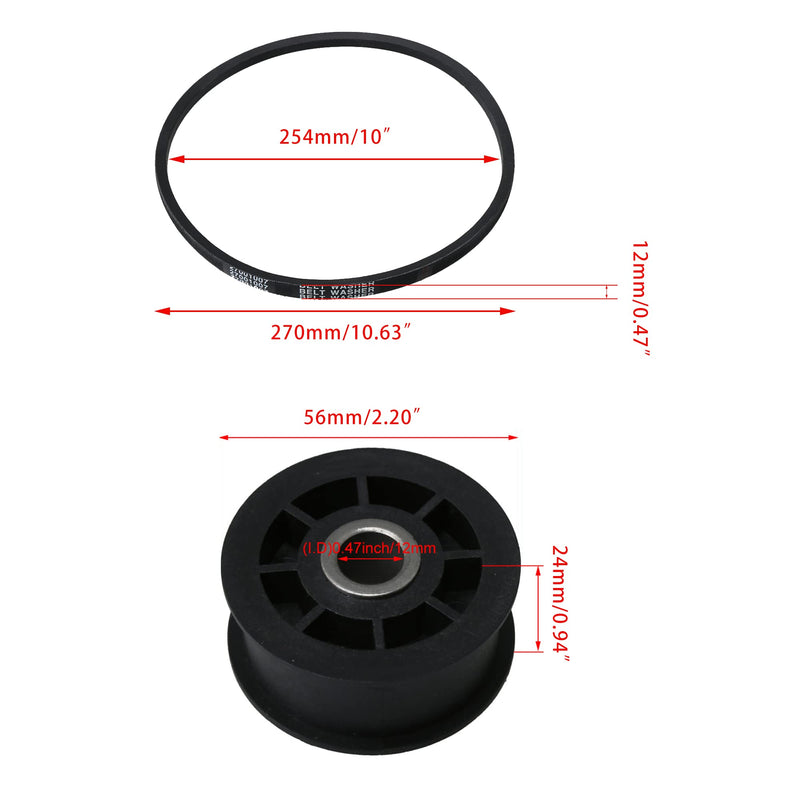[Australia - AusPower] - 40045001 Washing Machine Idler Pulley Wheel & 27001007 Washer Drive Belt Replacement for Amana, Replace 37820 38225 
