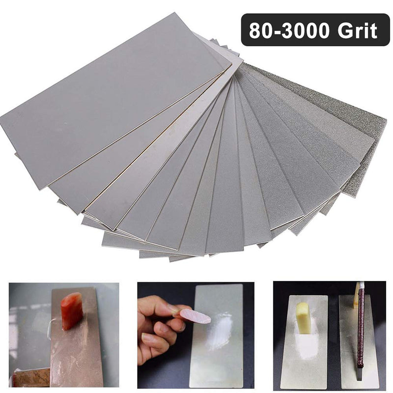 [Australia - AusPower] - Rectangle Diamond, Thin Grinding Polishing Diamond Square Knife Tool Sharpening Stone Whetstone 80-3000 Grit for Outdoor Kitchen Grinding Tool (80 Mesh) 80 mesh 