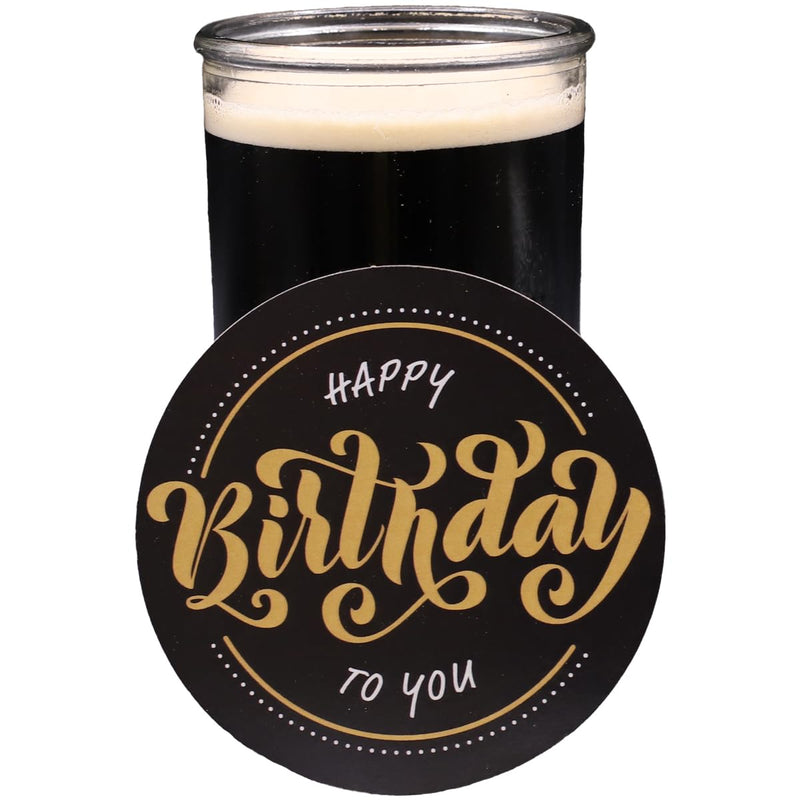 Black & Gold Happy Birthday Coasters - 25 Pack, 4 Inch, Thick Kraft Paper Bar Coasters, Perfect for Parties & Gatherings Black & Gold Happy Birthday