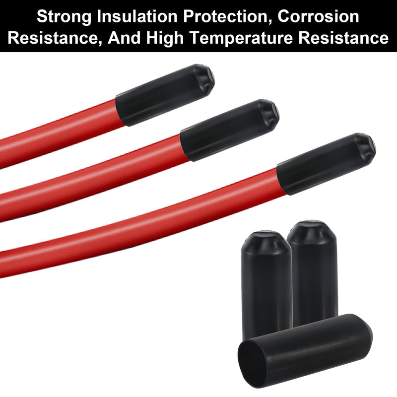 [Australia - AusPower] - Pack of 6 Heat Shrink Caps 15 x 45 mm Heat Shrink End Cap Heat Shrink Tube Caps Waterproof Electrical Wire Wrapping Plastic Caps for Pipes Pipe Cap for Insulating Cable Ends 