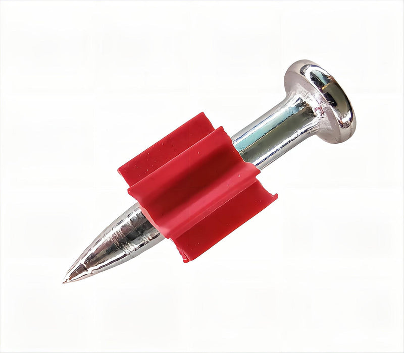 1" Powder Actuated Fasteners,.300 Head Diameter Drive Pins with red Flute, P100, 100pcs/pack, 4 Pack 1"
