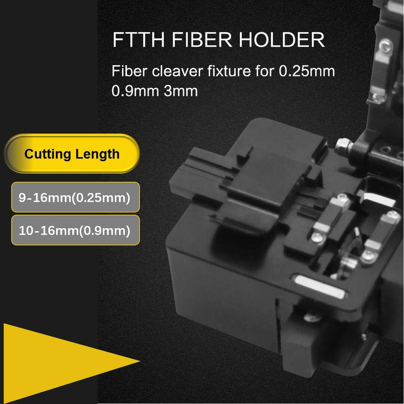 TM27 Optical Fiber Cleaver — High Precision Fiber Optic Cleaver with 16 Cleaving Spots & 48000 Cleaves, 3-in-1 Holder for 0.25mm 0.9mm 3.0mm Fiber, FTTH Fiber Cutter with Scrap Collector