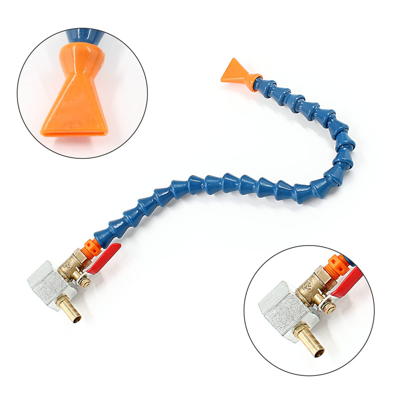 [Australia - AusPower] - 2PCS Adjustable Magnetic Base (1/4PT Thread) with 1pc Flat Nozzle Flexible Water Oil Coolant Pipe Hose Flat Nozzle Hose with Magnetic Base 
