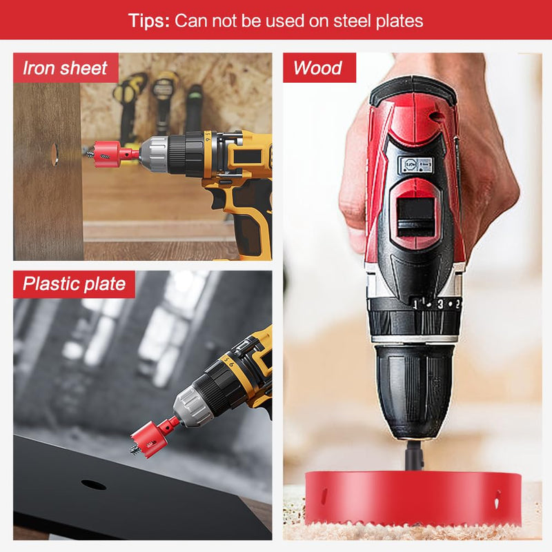 [Australia - AusPower] - EMSTAR 4 Inch M42 HSS Bi-Metal Hole Cutter, Triangular Shank Hole Saw Drill Bit with Spring, for Wood, Plywood, Plastic, Gypsum Board, Thin Metal Sheets 