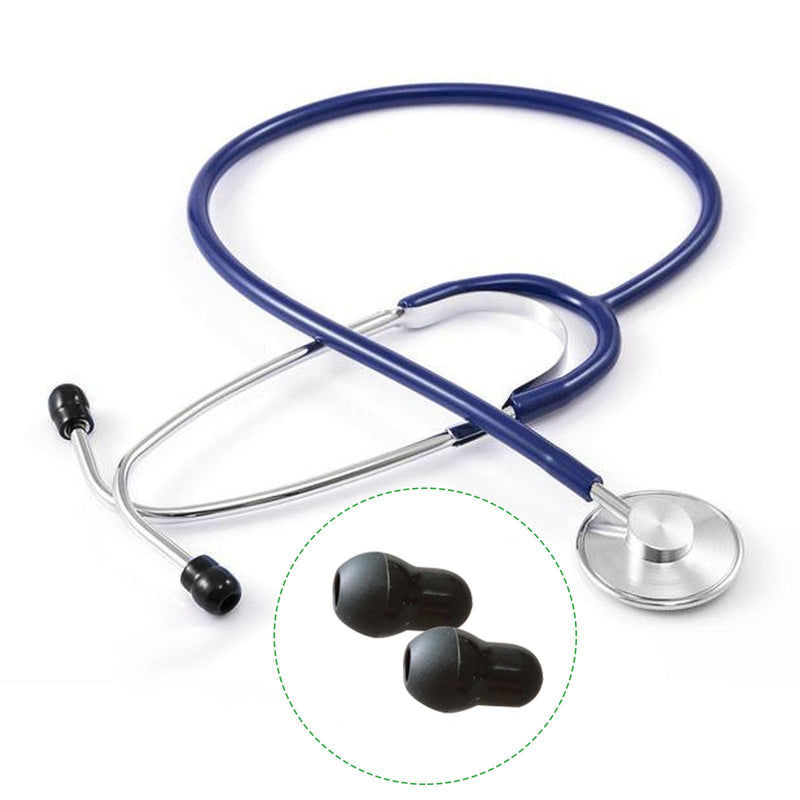 [Australia - AusPower] - 10PCS Stethoscope Ear Tips Replacement,Comfortable Fit Stethoscope Ear Pieces Replacement,Soft Premium Push-On Silicone Stethoscope Eartips Black 