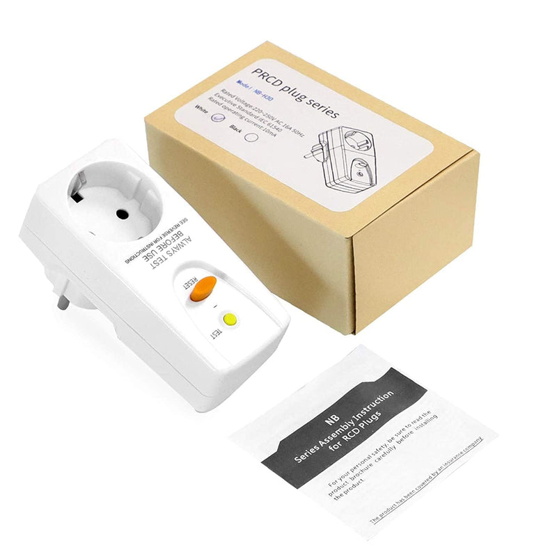 [Australia - AusPower] - Fi Circuit Breaker Socket, Personal Protection Plug, Anti-Leakage and Electric Shock, 10 mA Protective Contact 230 V, 16 A Circuit Breaker Plug, Suitable for Household Devices, Tools, Outdoor 