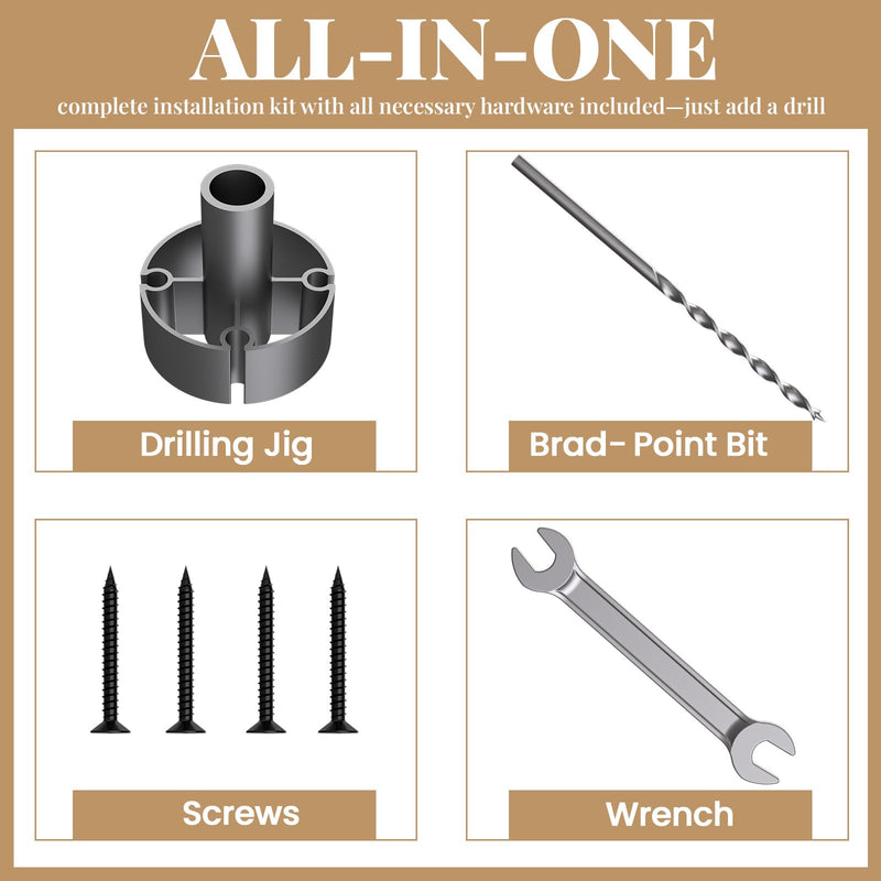 8pcs Heavy Duty Floating Shelf Brackets for 3/4" to 1.75" Boards, Invisible Blind Shelf Support Kit with CNC Drilling Jig, Double-Threaded Rods for DIY Custom Floating Shelves, 125lbs (4 inch-8pcs) 4 inch-8pcs