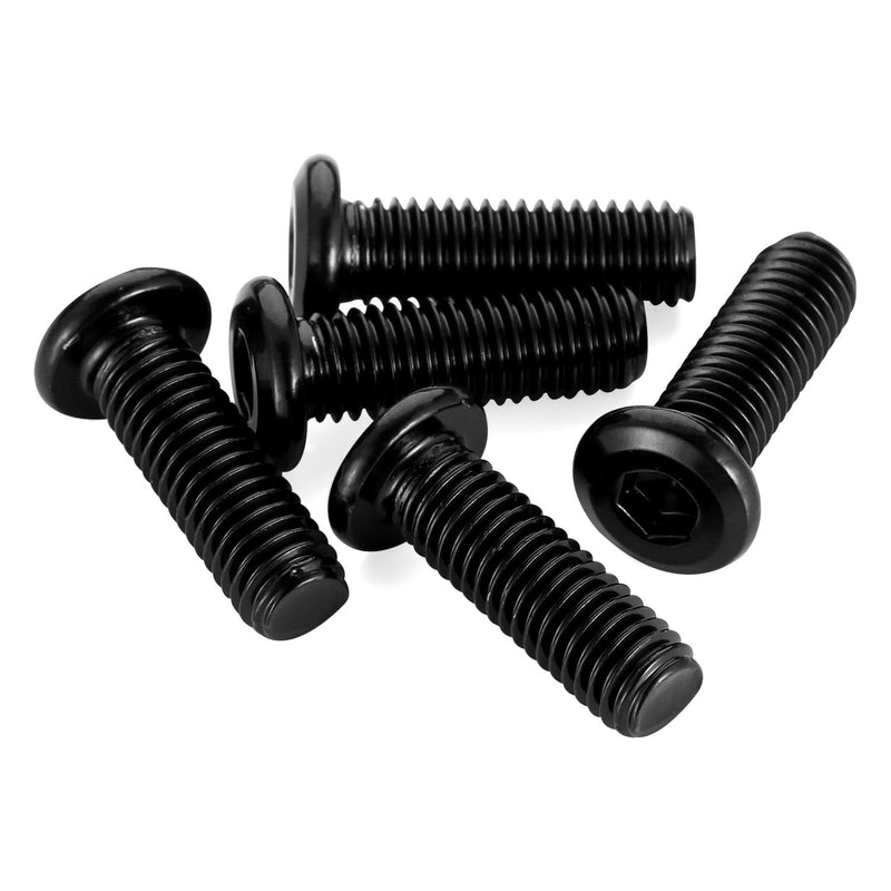 [Australia - AusPower] - M5 x 10mm Socket Cap Allen Bolts, Flat Round Head Socket Cap Screws, Furniture Screws, Carbon Steel, Full Thread, Black Oxide Finish, 30 PCS M5 x 10mm 