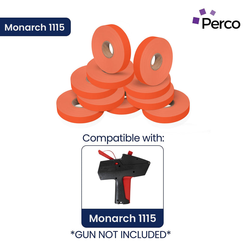 Pricing Labels for Monarch 1115 Red - 15,000 Labels w/ 10 Rolls Value Pack, 1 Sleeve - Made in USA Fluorescent Red