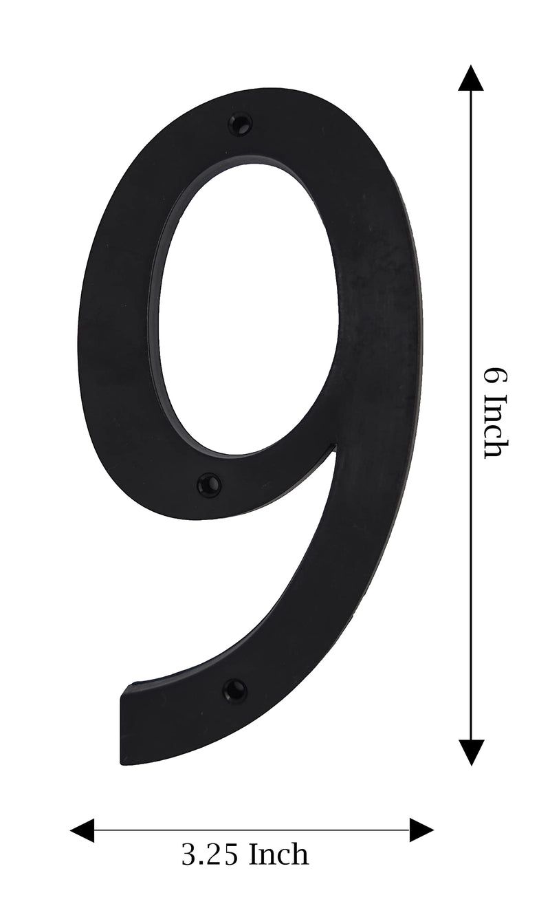 6 Inch House Numbers Contractor Pack 11 pcs - Home Address Street Number for Outdoor indoor Exterior Building Apartment Yard Farmhouse Black Hard Plastic UV resistant Numbers