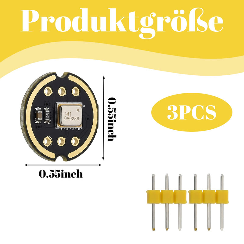INMP441 3 Pack All-Sided Microphone Module, High Sensitivity, Compatible with ESP32 Sensors, Sensor