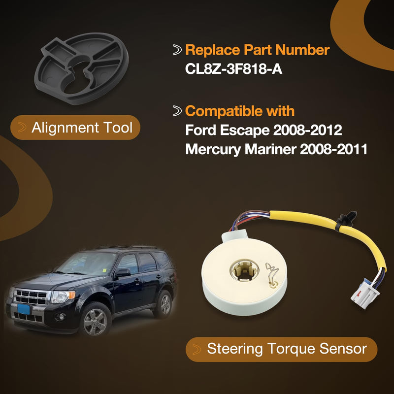 [Australia - AusPower] - CL8Z3F818A Power Steering Torque Sensor Compatible with Ford Escape 2008-2012/Mercury Mariner 2008-2011, Steering Angle Sensor with Alignment Tool CL8Z3F818A 