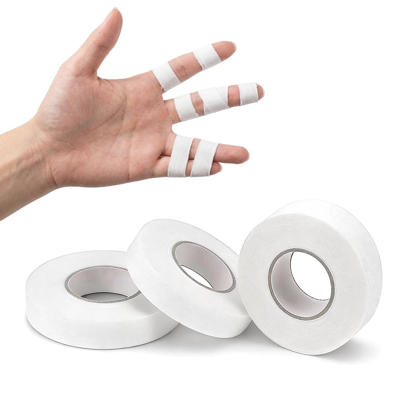 Finger Tape 0.5in × 32ft Athletic Tape for Fingers No Residue White Finger Sports Tape for BJJ, Rock Climbing, Weightlifting, Football, Basketball, Volleyball, Pack of 3