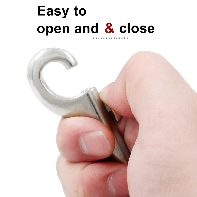[Australia - AusPower] - 2 Pcs 4 Inch 316 Stainless Steel Double Ended Bolt Snaps Hook Marine Grade, Double Snap Hook Chain Clips for Dog Leash Key Chain Horse Tack Diving Pet Feed Bucket Garage Use 