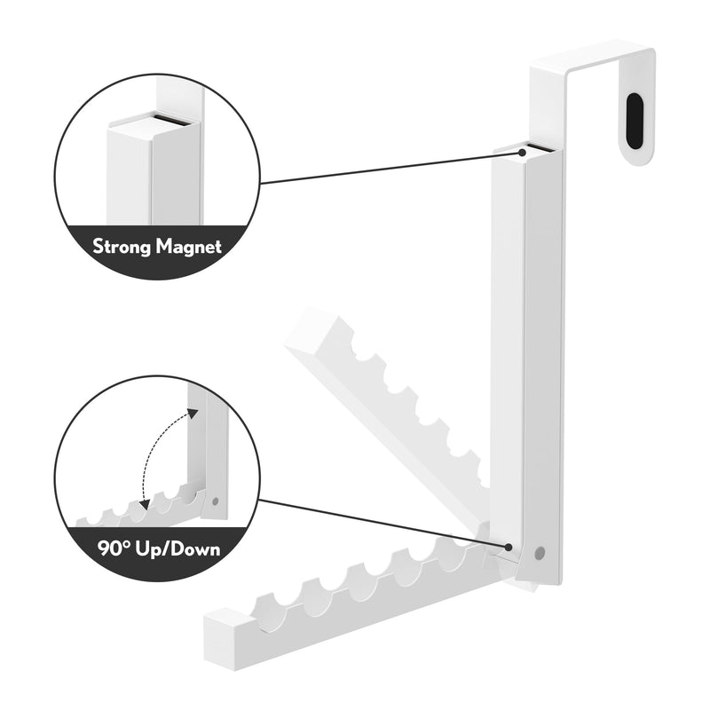 [Australia - AusPower] - Over The Door Hanger Hooks for Clothes Small Portable Storage Hooks, Over The Door Clothes Drying Rack for Laundry Heavy Duty Foldable Clothes Organizer Coat Towels Hanging Rack (2 Pack) 2 