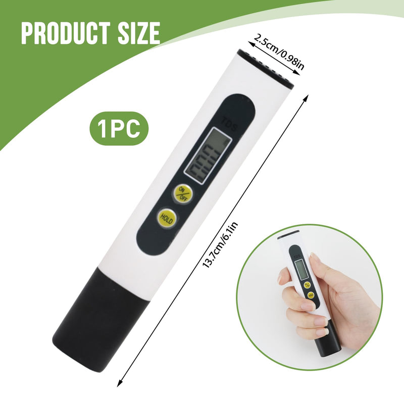 [Australia - AusPower] - TDS Digital Water Tester for Drinking Water, 3-in-1 Meter, 0-9990ppm Water Quality Tester with Titanium Probe Sensor for Pool Home Aquariums Coffee Brewing Pet Care Travel Survival Kit Eco Car Wash 