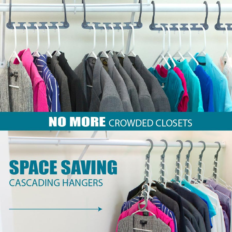 Wonder Hanger Max Space Saving Closet Hangers, 10-Pack, 360° Swivel, Grey Gray PACK OF 10