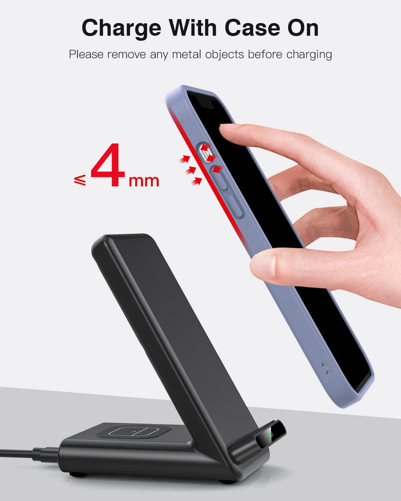 [Australia - AusPower] - Wireless Charging Station,3 in 1 Wireless Charging Stand Made for Apple Watch Ultra 9 8 7 6 SE 5 4 3,Fast Wireless Charger Made for iPhone 15/Plus/Pro Max/14/13/12/11/X,for AirPods Pro(with Adapter) Black 