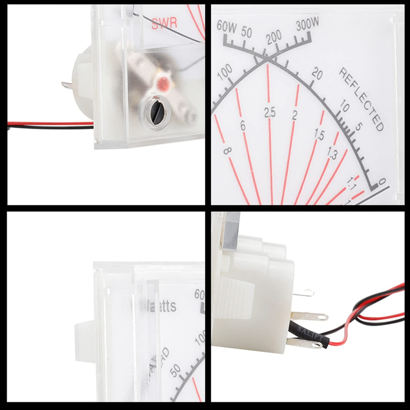 [Australia - AusPower] - 300 W Power Meter, Double Needle SWR Standing Wave Meter, Radio Power Meter, Watt Meter, Current Meter, Standing Wave Meter, Transmitter for DIY Wireless Performance Test Used (P-64XA-BGB-S0233) 