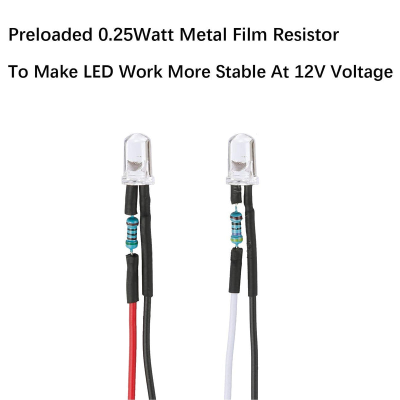 [Australia - AusPower] - 30pcs 12 Volt 1.8mm Warm White LED Lights Emitting Diodes Pre Wired 7.9 inch DC 12v LED Light Clear Lens Small LED Lamps 1.8mm Solid Light [04] Warm White / 30 Pcs 