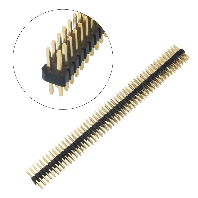 [Australia - AusPower] - 15pcs 50 Way Double Row Straight Pin Male Header Strip 1.27mm Pitch 