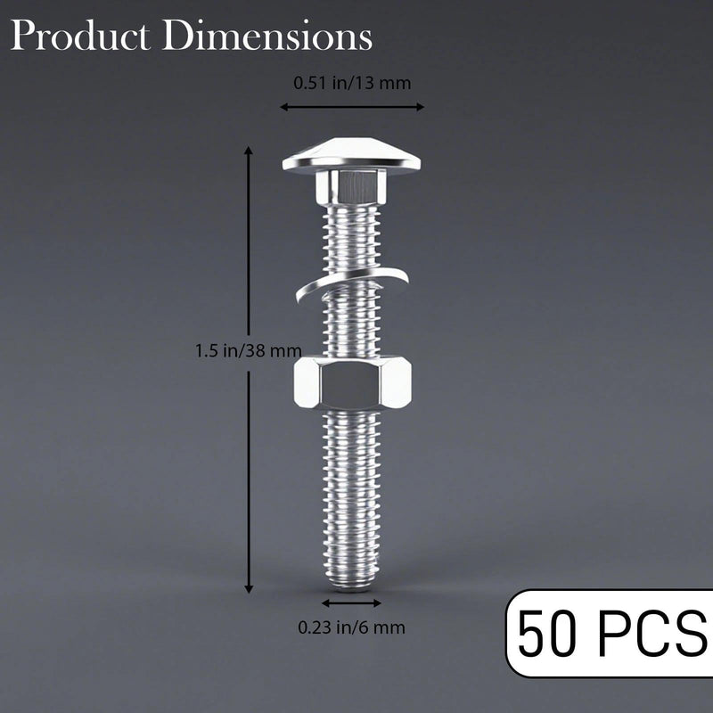 [Australia - AusPower] - 50 Pcs Bench Slats Replacement Kit - M6x35mm Galvanized Hardware Set for Metal Frame Benches - Fits 17mm-21mm Wood Slats Including Rustic Oak 