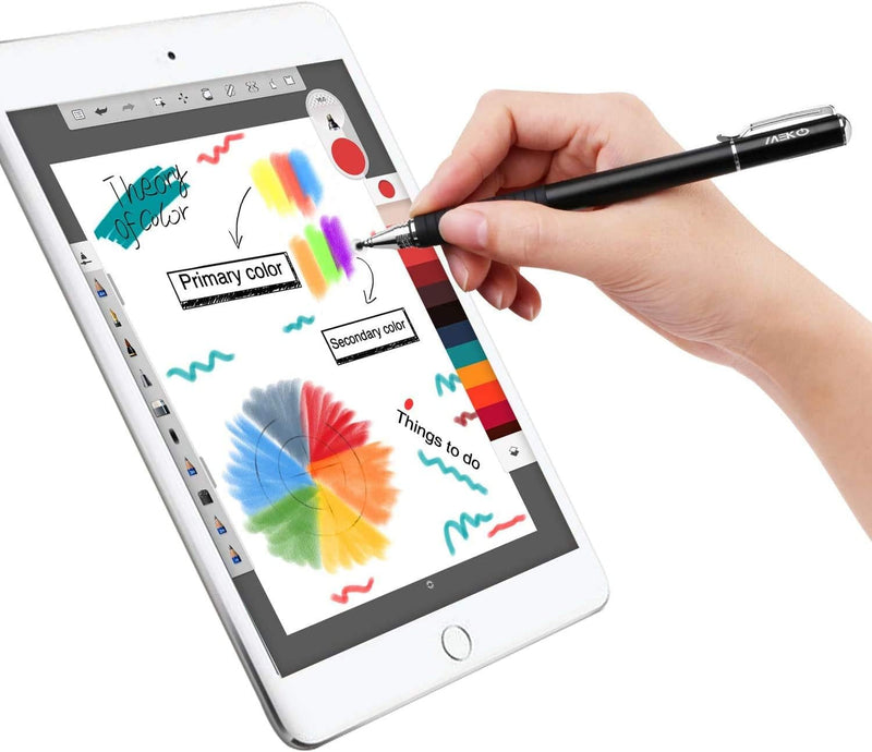 [Australia - AusPower] - MEKO (2nd Generation) [2 in 1 Precision Series] Disc Stylus Pen for iPhone, iPad Pro/Mini/Air, Samsung Galaxy and All Touch Screen Devices Bundle with 6 Replacement Tips,Pack of 2(Black/Rose Gold) 1Black/Rose Gold 