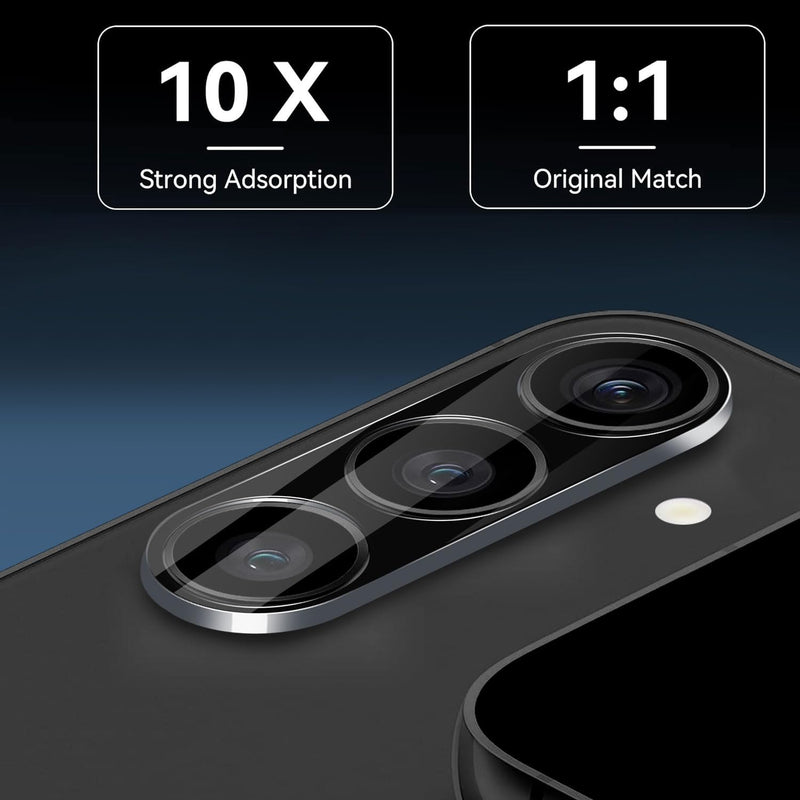 [Australia - AusPower] - DEERLAMN (3-Packs for Samsung Galaxy S24 Camera Lens Protector(6.2 Inch),9H Hardness Anti Scratch Easy Installation Tempered Glass - Black 