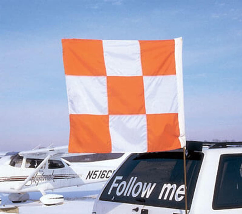 [Australia - AusPower] - Heavy Duty Airport Flag Orange and White 36 x 36 Inch With Rope- Longest Lasting Oxford Nylon 210D | Airfield Vehicle Safety Flags Decoration Gift Yard House Banner Airport-2Pack Orange White 