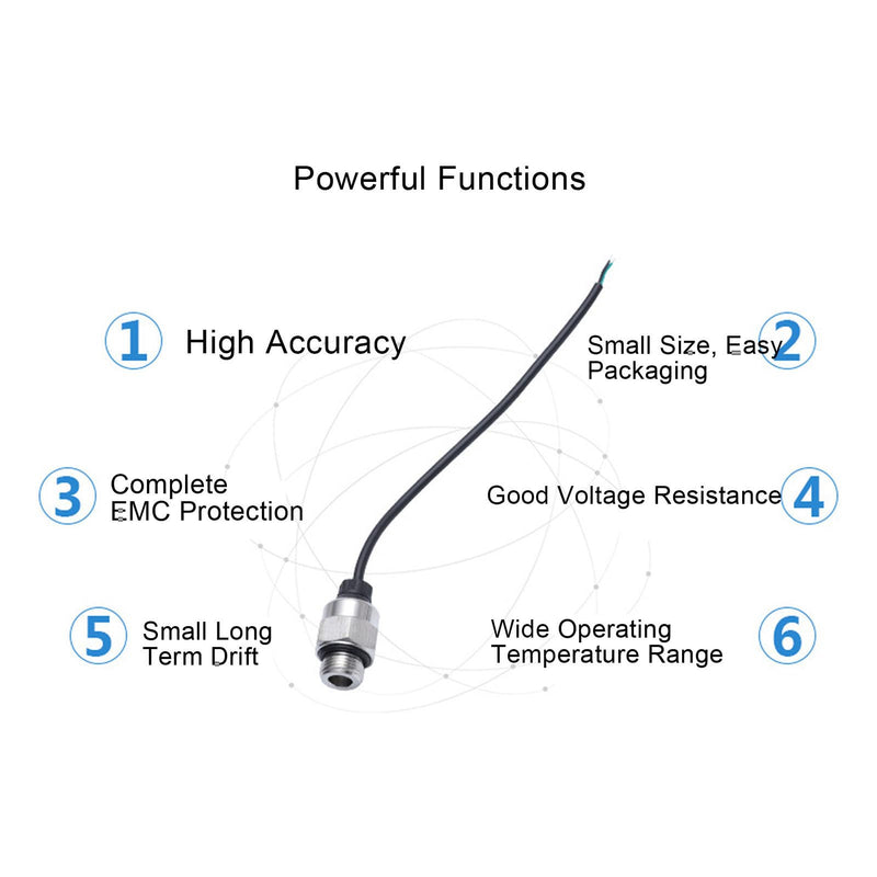 [Australia - AusPower] - G2100PSI Pressure Transmitter 0-100 psi 4-20mA, Stainless Steel Pressure Regulator 