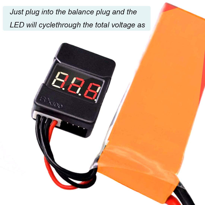 [Australia - AusPower] - 5Packs 2in1 1-8s Lipo Li-ion Battery Voltage Tester Check, Monitor RC Low-Voltage Buzzer Alarm for 1-8s Lipo/Li-ion/LiMn/Li-Fe 