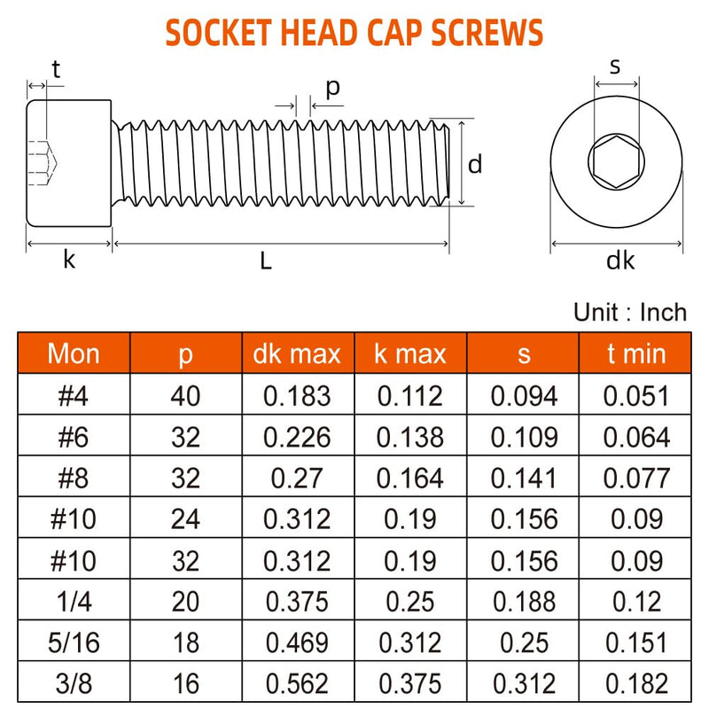 [Australia - AusPower] - 3/8-16 x 1-1/4" Socket Head Cap Screws Bolts, Stainless Steel 18-8 (304), Bright Finish, Fully Threaded, Allen Socket Drive, 10 PCS 3/8-16 x 1-1/4" 