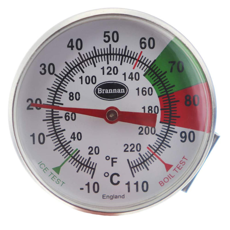 [Australia - AusPower] - Brannan Frothy Milk Thermometer for Steaming Milk with 125 mm Stainless Steel Probe and Clip Barista Coffee Great for Frothing 