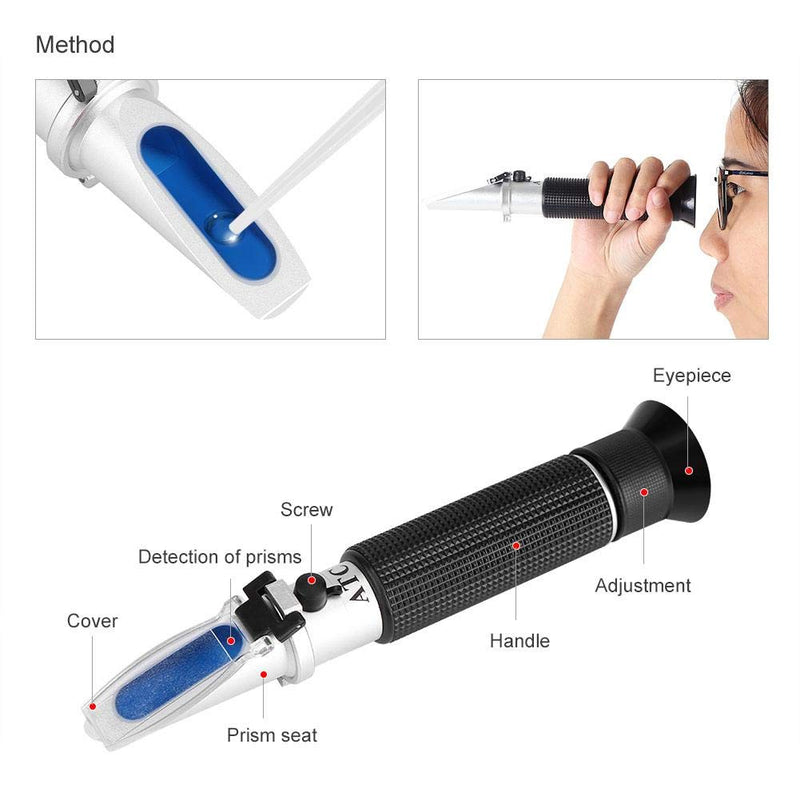 [Australia - AusPower] - Refractometer,Alcohol Tester,Hydrometer Alcohol,Handheld Wine Tester Meter Measure Instrument,Wine Refractometer Alcohol 0-80% Test Refractometer 